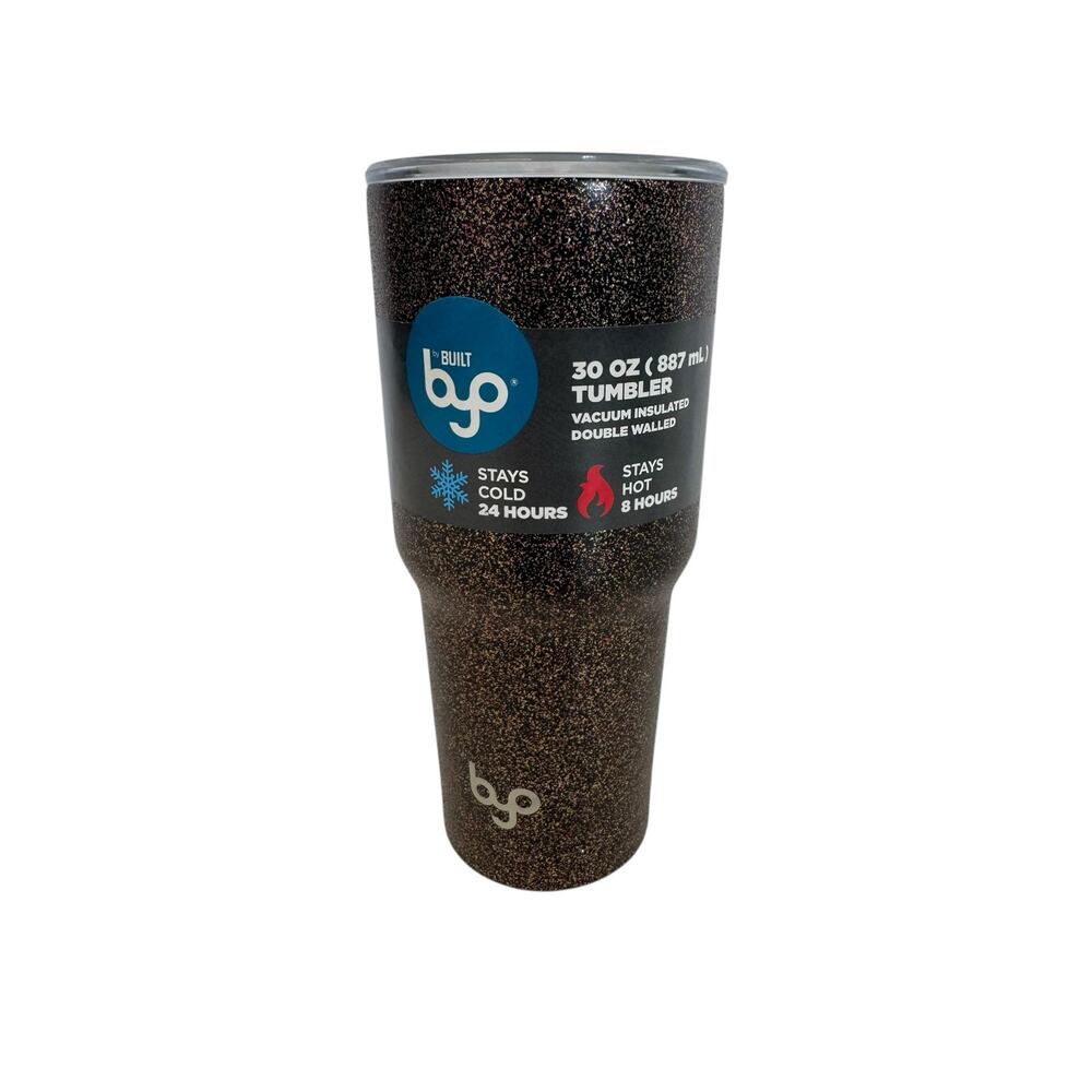 BYO by BUILT 30 Ounce Double Walled Gold Glitter Tumbler